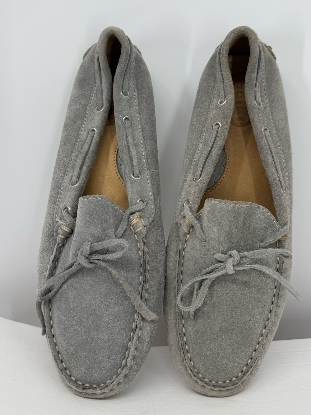 Vintage Karen Blixen for Ed Meier Grey Suede Driving Loafers Italy Size 38/7.5